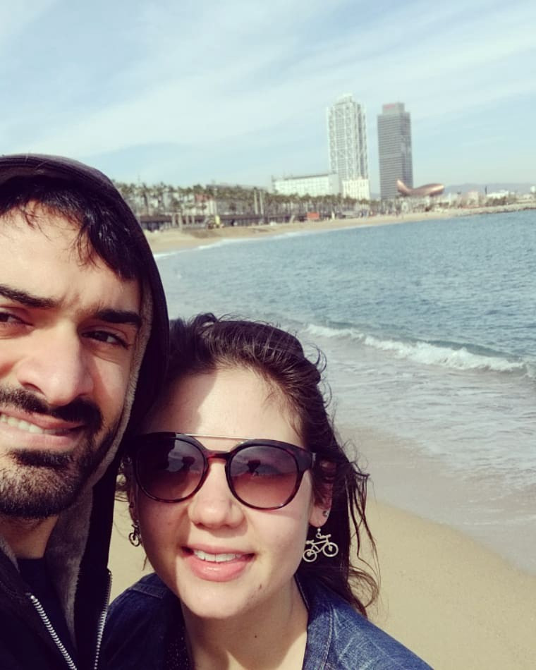 James (developer at Osedea) & girlfriend in Barcelona during Dreams Come True Program