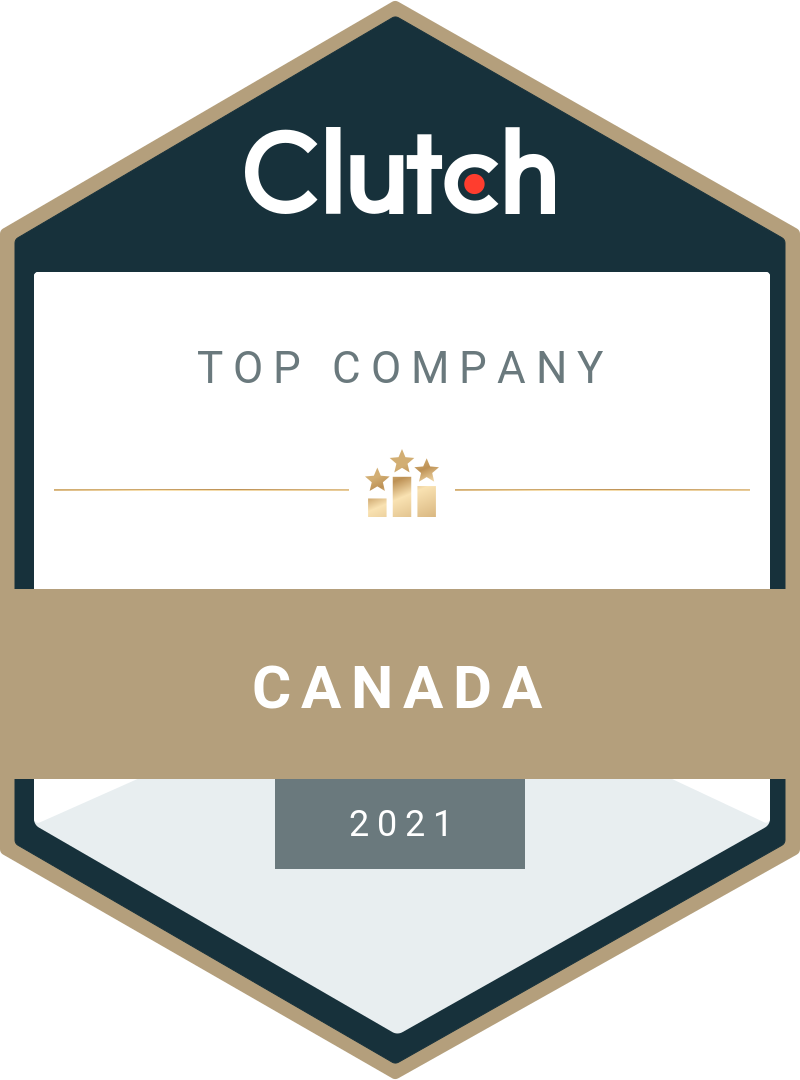 Top company 2021 by Clutch, Canada 2023